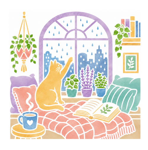 Ink Tracing Reverse Coloring Book: Cute & Cozy