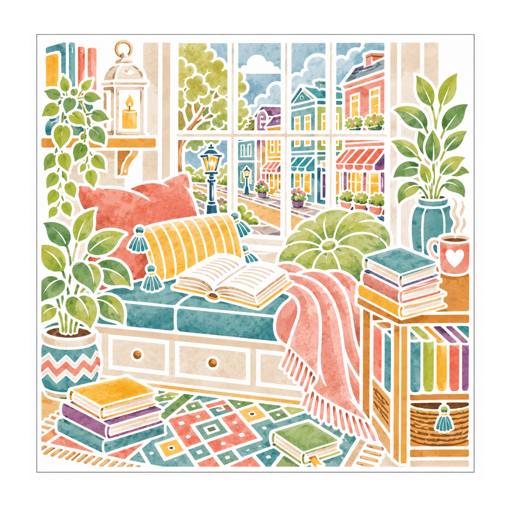 Ink Tracing Reverse Coloring Book: Cute & Cozy