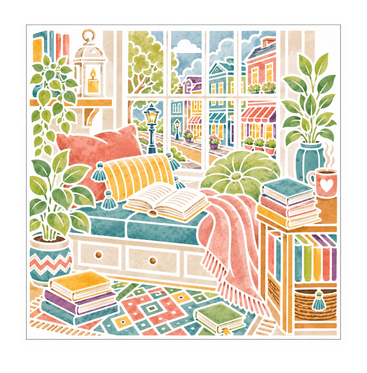 Ink Tracing Reverse Coloring Book: Cute & Cozy