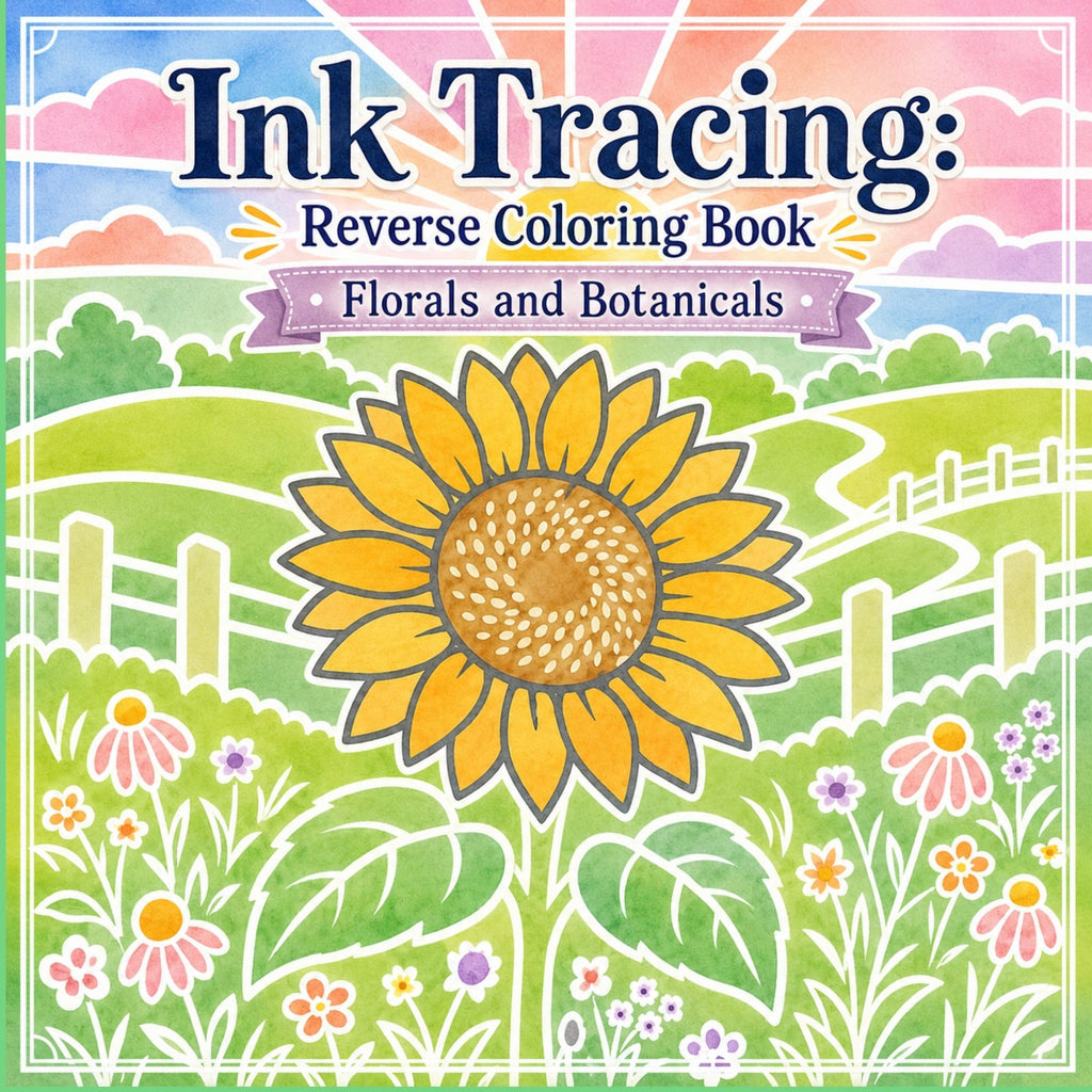Ink Tracing Coloring Book: Florals & Botanicals