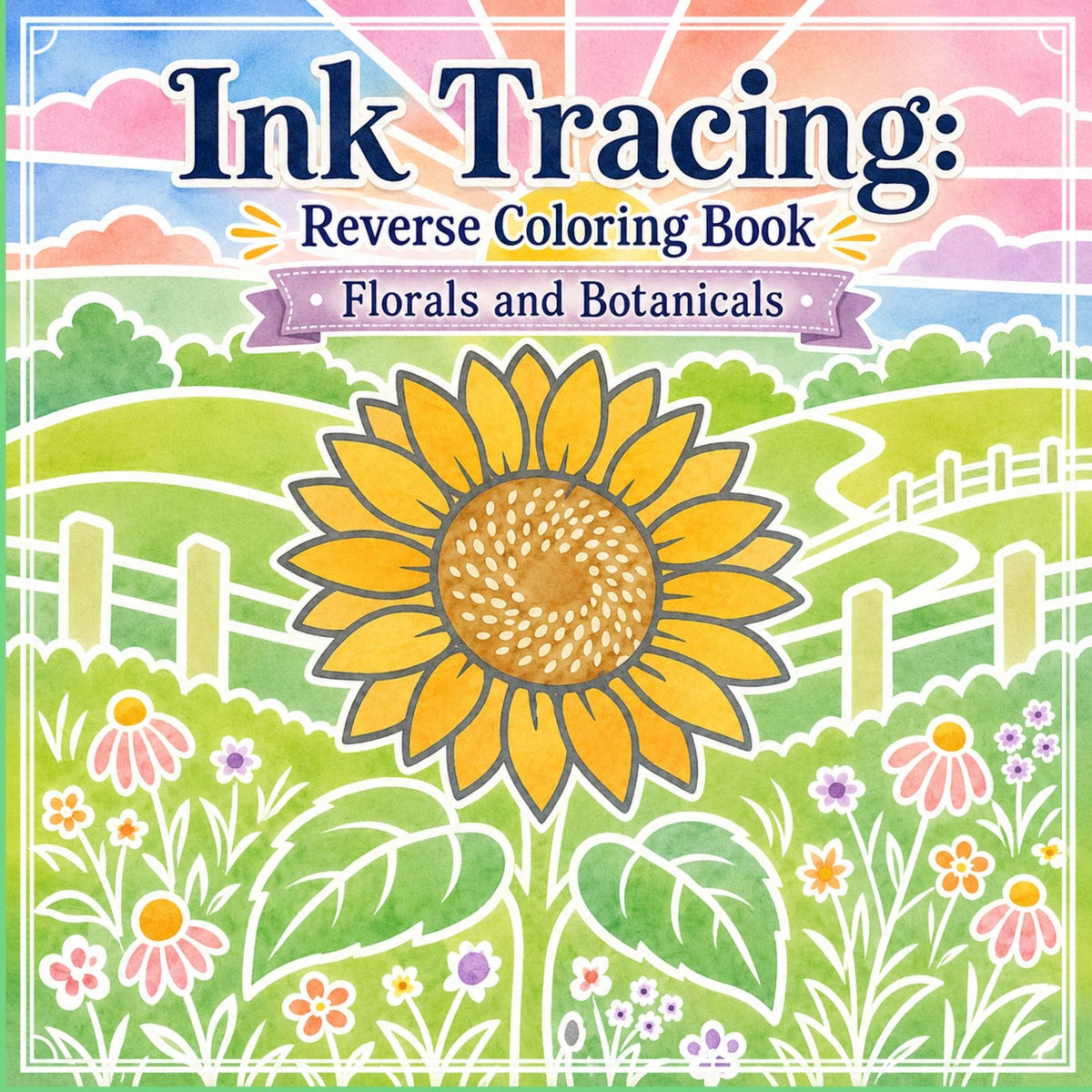 Ink Tracing Coloring Book: Florals & Botanicals