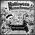 Halloween Monochrome Coloring Book PDF Download